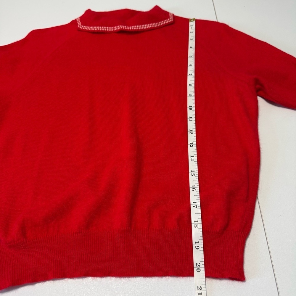 Jantzen Vintage Red Top Sweater Pullover Knit Mohair Alpaca Blend Size S - Picture 8 of 9